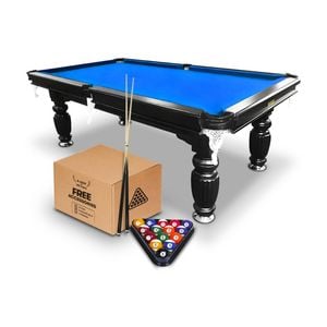 Classic 8ft Slate Pool/Billiards Table w/ Frame and Felt Black