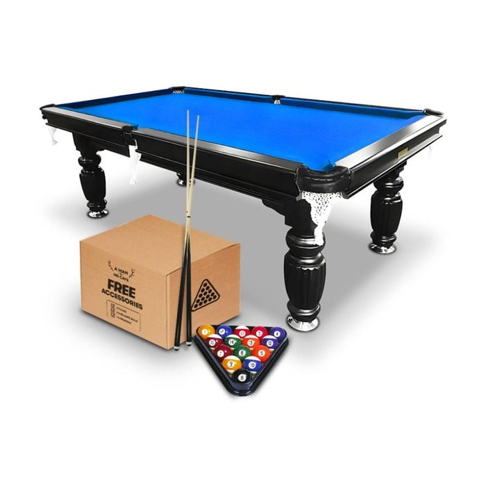 Classic 8ft Slate Pool/Billiards Table w/ Frame and Felt Black