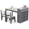 Costway Art Table Chairs Set Grey