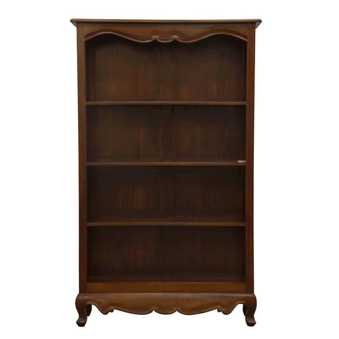 Queen Anne Solid Mahogany Timber Bookcase - Large (Mahogany)
