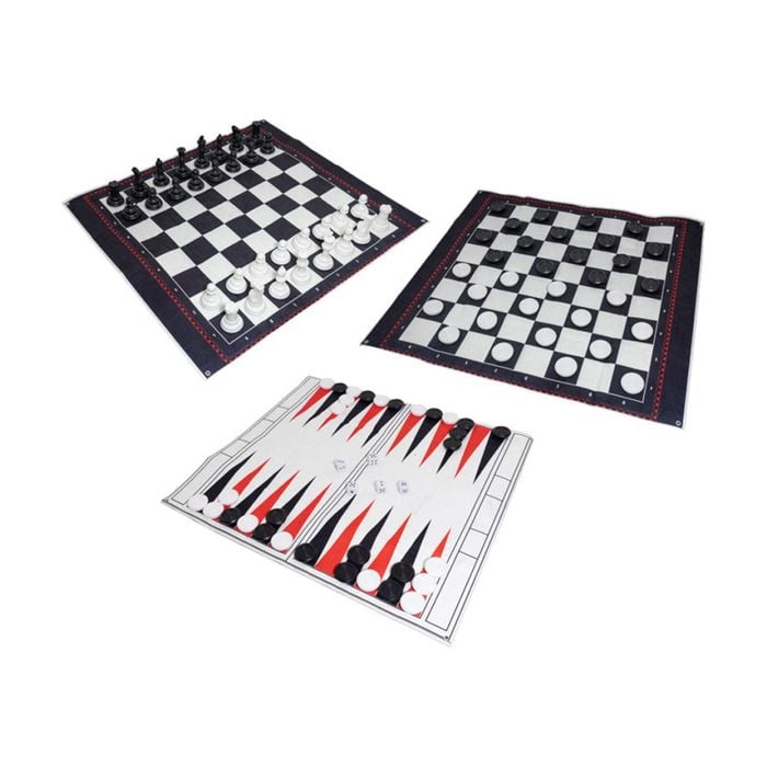 Do U Play Games Chess Checkers Backgammon Jumbo Size Outdoor Board Game Set 3y+