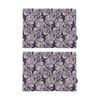2x 4pc Bas Phillips Printed Linen Looks Placemat Set Blue Flowers 33x45cm