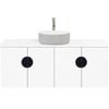 CIBO 1200mm White Mornington Wall Hung Bathroom Vanity with Light Grey / White Basin and Black Handles
