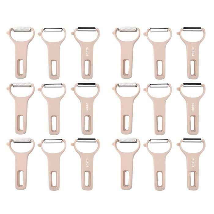 6PK 3pc Porto Zest Stainless Steel/Plastic 13cm Peeler Set