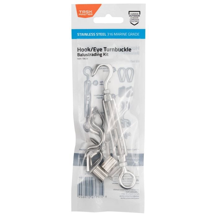 Taskmaster 5mm 316 Stainless Steel Hook/Eye Balustrade Kit