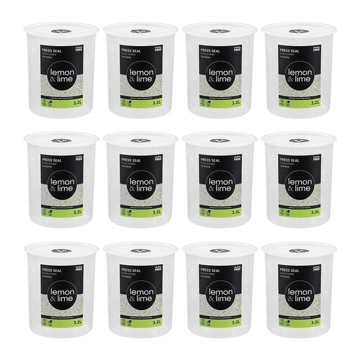 12PK Lemon & Lime Press Seal Food Storer Container 3.2L 17x17x19cm