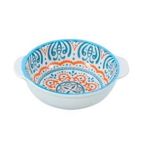 Lemon & Lime Moroccan Deco 16x13.5cm Ceramic Handled Bowl - Assorted
