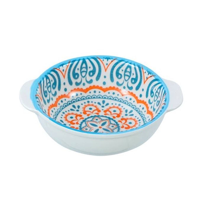 Lemon & Lime Moroccan Deco 16x13.5cm Ceramic Handled Bowl - Assorted