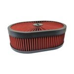 Cal Custom MaxiFlow Air Cleaner Oval Assembly 11-3/8" x 3" Red Filter