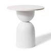 E Style Jax 51cm Marble/Iron Side Table Round - White