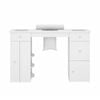 Ufurniture Manicure Table Acetone Resistant  Nail Desk with Dust Collector Glass Tabletop White
