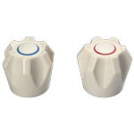 Shaw & Mason Ivory PVC Six Point Style Handles - Pair