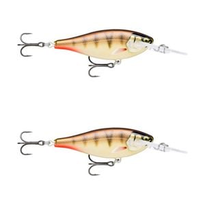 2x Rapala 5.5cm Shad Rap Elite (Floating) Fishing Lures - Gilded Copper Perch