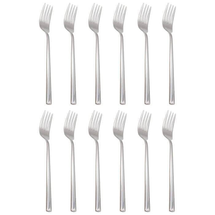 Tondo Stainless Steel Dinner Forks - 21.5cm - 24x Durable Rust Resistant Stainless Steel Dishwasher Safe Flatware Set