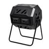 Advwin Compost Tumbler, Garden Composting Bin Dual Chamber 160L, Outdoor Composter Tumbler 360 Degree Rotating
