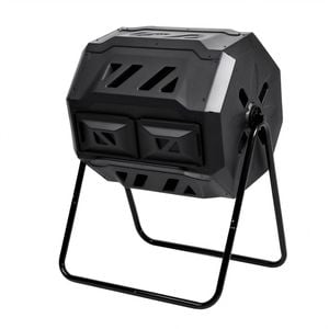 Advwin Compost Tumbler, Garden Composting Bin Dual Chamber 160L, Outdoor Composter Tumbler 360 Degree Rotating