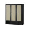 Oikiture 7-Tier 3 Doors Shoe Storage Cabinet Shoes Rack Organiser Shelf Black
