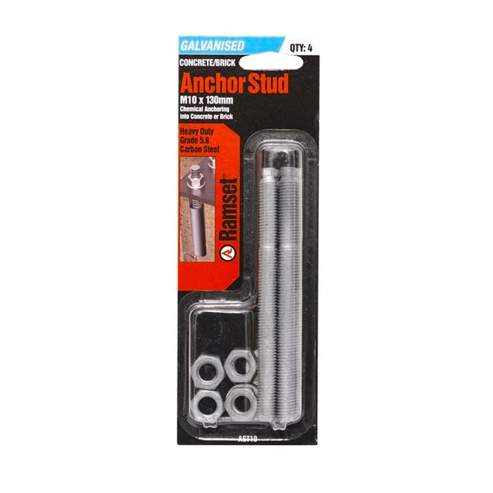 Ramset Anchor Stud M10x130mm Galvanised 4pk
