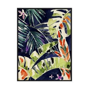 Artey | Brushy Jungle I - Framed Canvas - Black Frame - 90 x 120cm