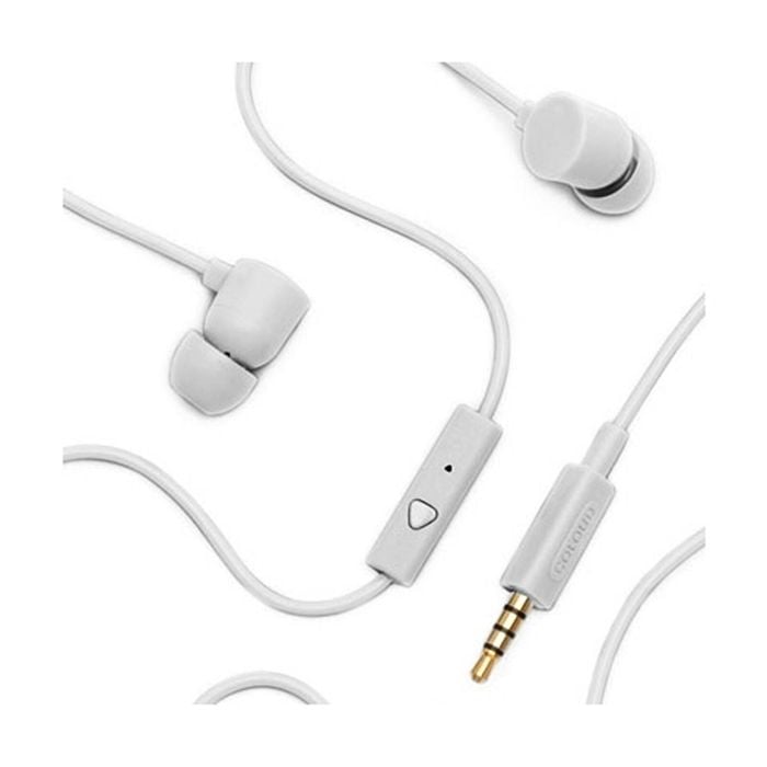Coloud Colors White Headphones Earbuds Stereo Headset with Mic & Remote C19M
