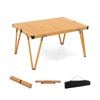 Costway Patio Aluminum Table Picnic Folding Table Outdoor Dining Set Natural