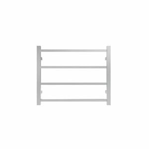 Commercial Square 4 Bar Brushed Stainless Steel PVD Heated Towel Rail