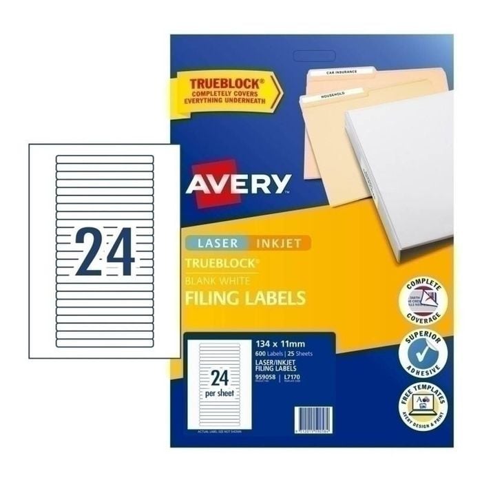 AVERY File Label L7170 24UP Pack of 25