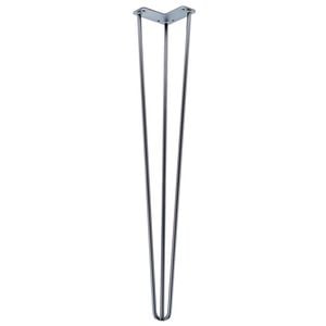 Taskmaster 700 x 10mm Brushed Nickel Hairpin Steel Table Leg - 710 x 10mm Black