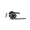 Schlage Graphite Medio Plus Series Alba Privacy Lever Set with QuickFix