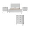 Matilda 4pc King Bed Suite Bedside Tallboy Frame Set White