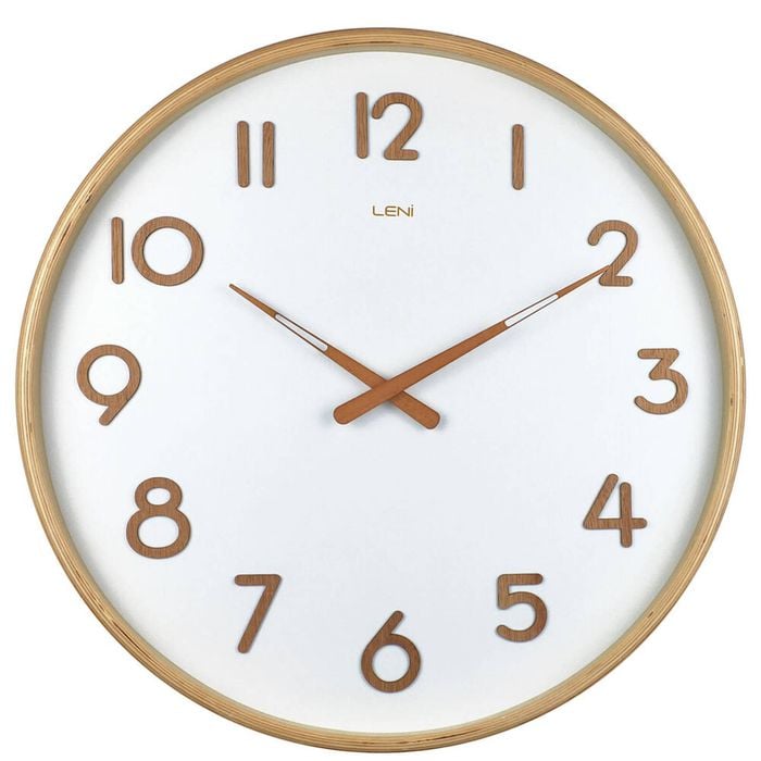 Leni Deco Large Rounded Decorative Home Wall Timepiece Clock 53cm White