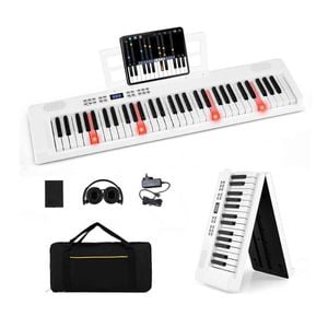 Costway 61-Key Kid Keyboard Foldable Electronic Piano Music Toy White