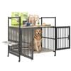 Advwin Dog Crate Furniture Heavy Duty Dog Kennel With 2 Bowls