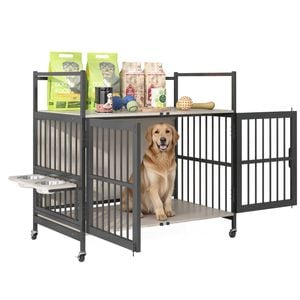 Advwin Dog Crate Furniture Heavy Duty Dog Kennel With 2 Bowls