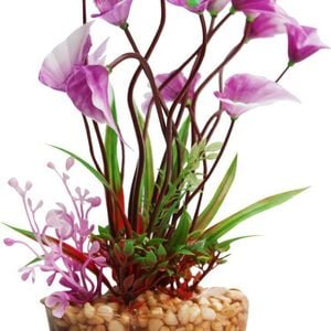 Aqua One Yellow Villarsia W/Gravel Base Plastic Plant - Med (28186)