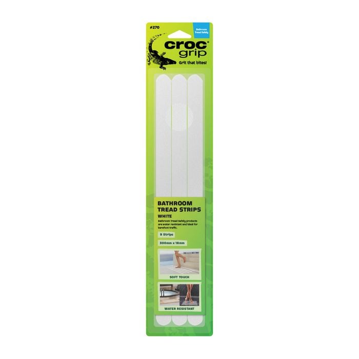 Croc Grip White Anti-Slip Bathroom Strips - 9 Pack