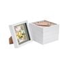 Nicola Spring 5 Piece 6 x 6 3D Shadow Box Photo Frame Set - Craft Display Picture Frame with 4 x 4 Mount - White