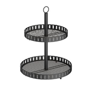 Hudson Wireware Range Round 2 Tier Cupcake Holder Home Organiser 30x38cm Black