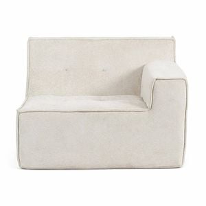 Grumpi Furniture Left Loungi Armchair - Snow Velvet Oat