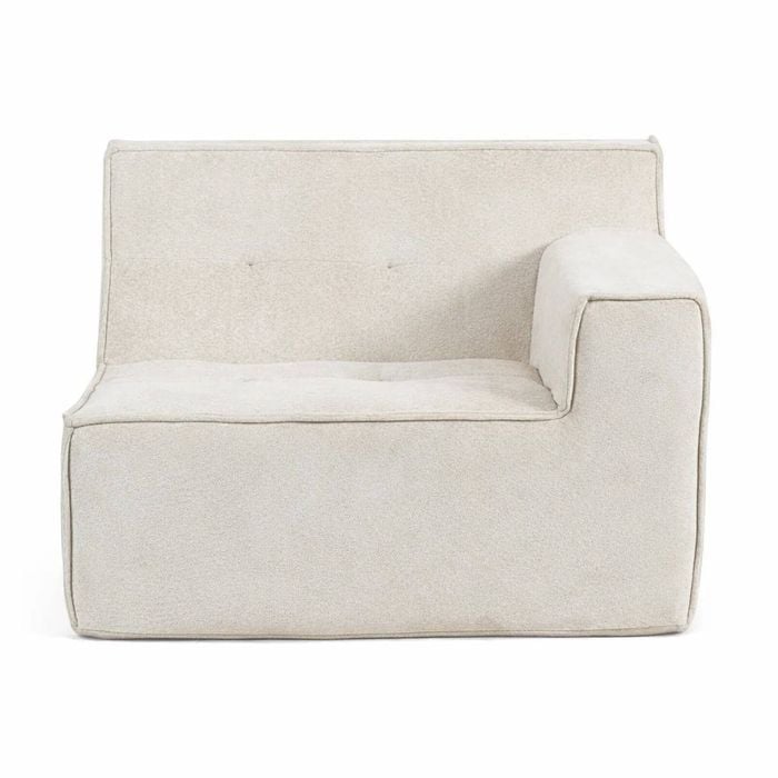 Grumpi Furniture Left Loungi Armchair - Snow Velvet Oat