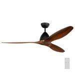 Brilliant 142cm X-Large Windhaven Indoor / Outdoor ABS Timber Look DC Ceiling Fan With Remote