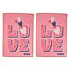2PK Annabel Trends Waffle Microfibre Tea Towel Rectangular 50x70cm Love