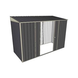 Build-A-Shed 1.2 x 3.0 x 2.0m Skillion Double Sliding Side Door Shed - Grey