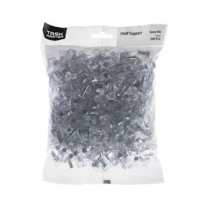 Taskmaster 5mm Pin Clear Plastic Shelf Support - 200 Pack - Clear 200 Pack