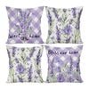 Catzon 4 Pcs Lavender Throw Pillow Covers Linen Summer Cushion Case for Sofa