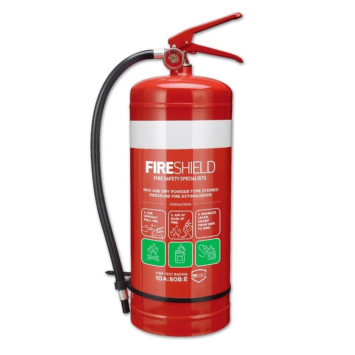 Fireshield 9kg Dry Powder Fire Extinguisher 10A.80B.E 