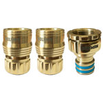 Holman 18mm Brass Grip N Lock 3 Piece Hose Connector Set