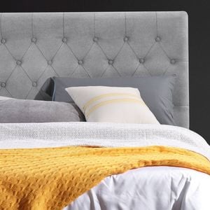 Bedding Co. Paddington Bed Head Diamond Pattern Light Grey Queen