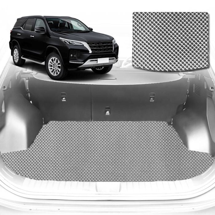 6D Diamond Car Boot Mat for Toyota Fortuner (AN150/AN160)2015-Current-Cargo Mat-Grey-Outback GT