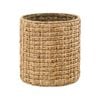 Design Square Molly Round Woven Side Table Glass Top Natural